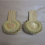 Gold Bullion Wire Braid Epaulettes French Style Padded Military Shoulder Boards
