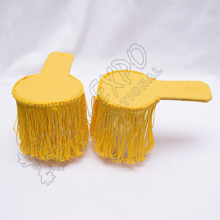 Yellow Bullion Epaulettes Fringe Marching Band Military Shoulder Boards