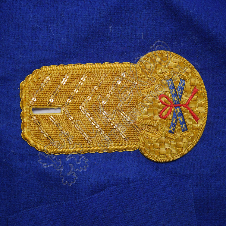 Hand Embroidery Gold Bullion Shoulder Epaulette