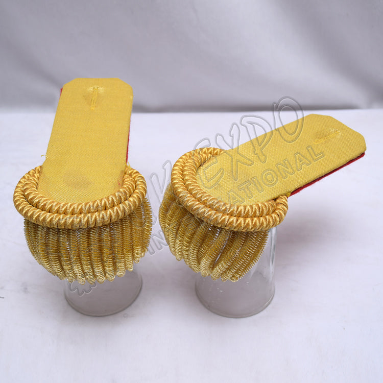Gold Bullion Epaulettes Pair Military Shoulder Boards