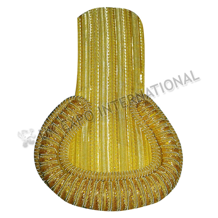 Gold Bullion Epaulettes Dark Blue Wool Back Military Shoulder Boards