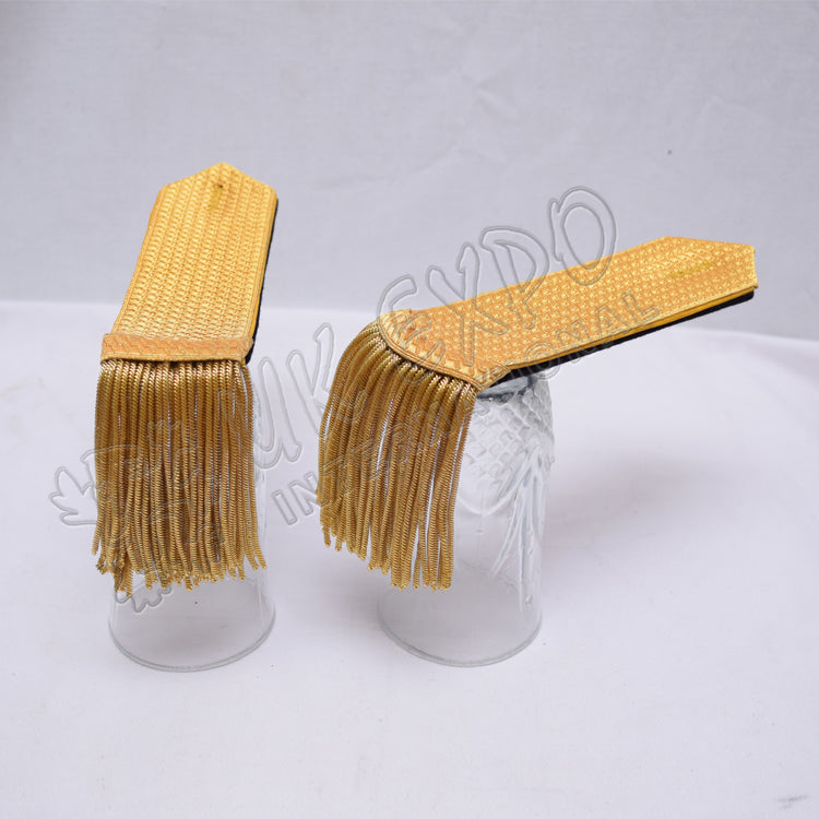 Gold Bullion Wire Braid Epaulettes Special Military Shoulder Boards