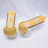 Gold Bullion Wire Braid Epaulettes Silver Star Badges Fringe Military Shoulder Boards