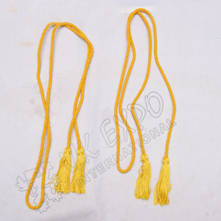 Gold Silk Small Strap Cord Tassels
