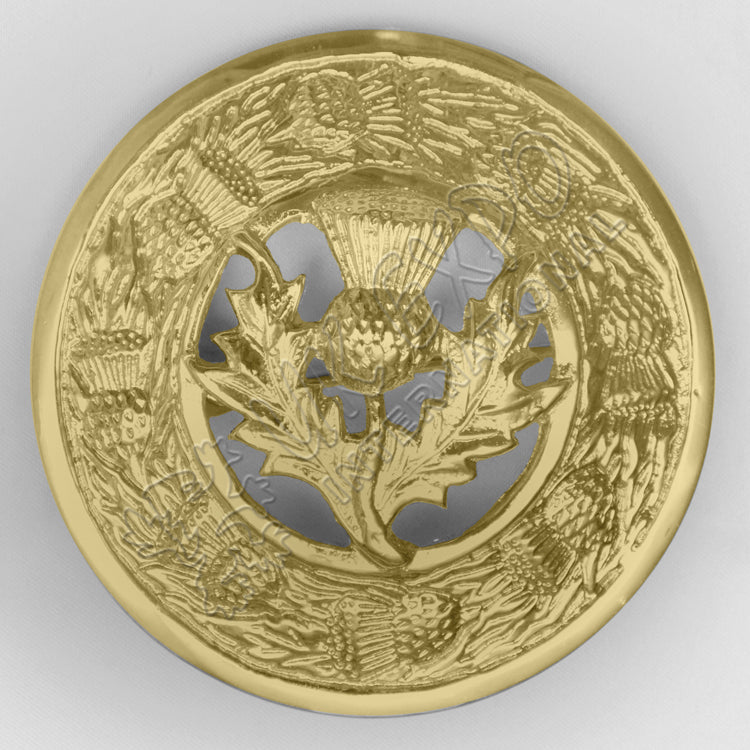 Gold Thistle With Moulded Brooch