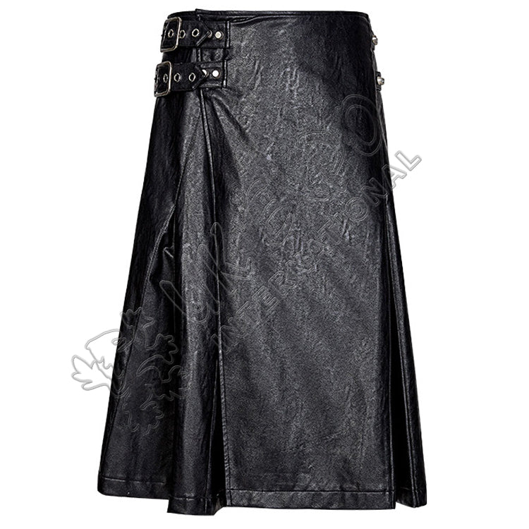 Dominated Style Leather Utility Kilt