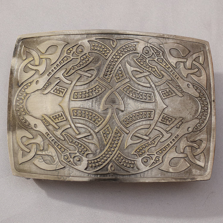 Gray Antique Shiny Harik Celtic Swirl Buckle