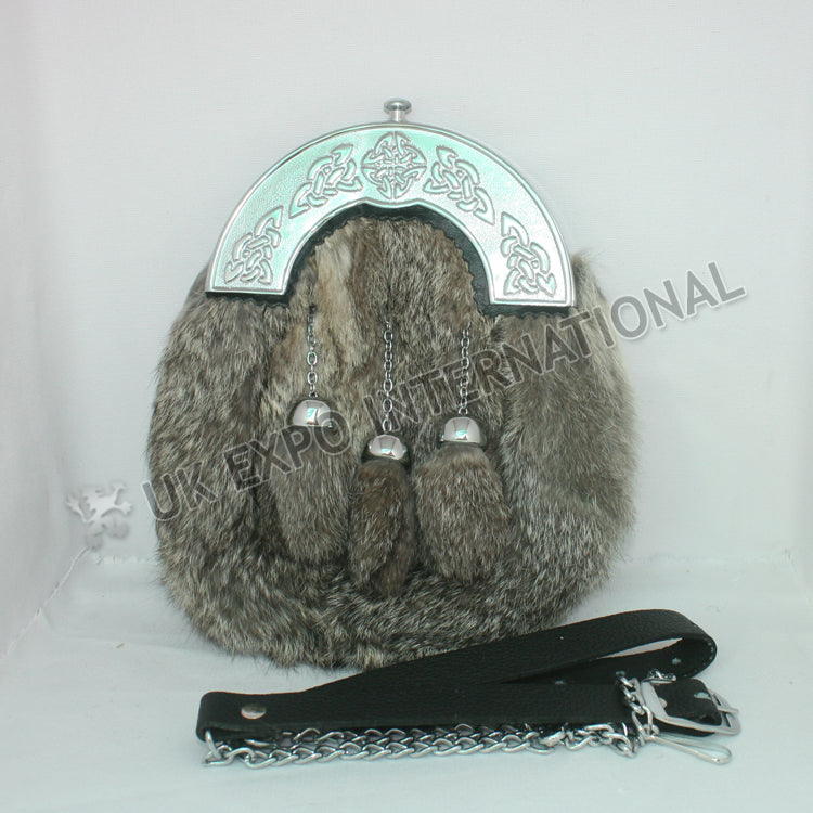 Scottish Gray Fur Sporran