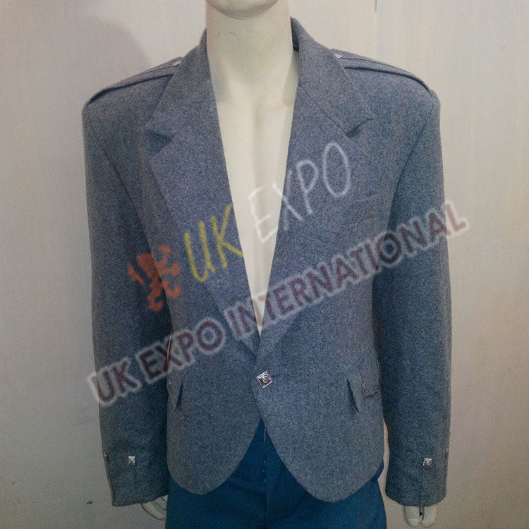 Gray Wool Argyle Jacket