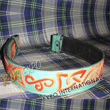 Green Belt With Red Hand Embroidery Black Color Backing