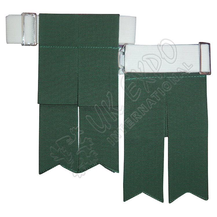 Green Garter Flashes With Adjustable Buckle