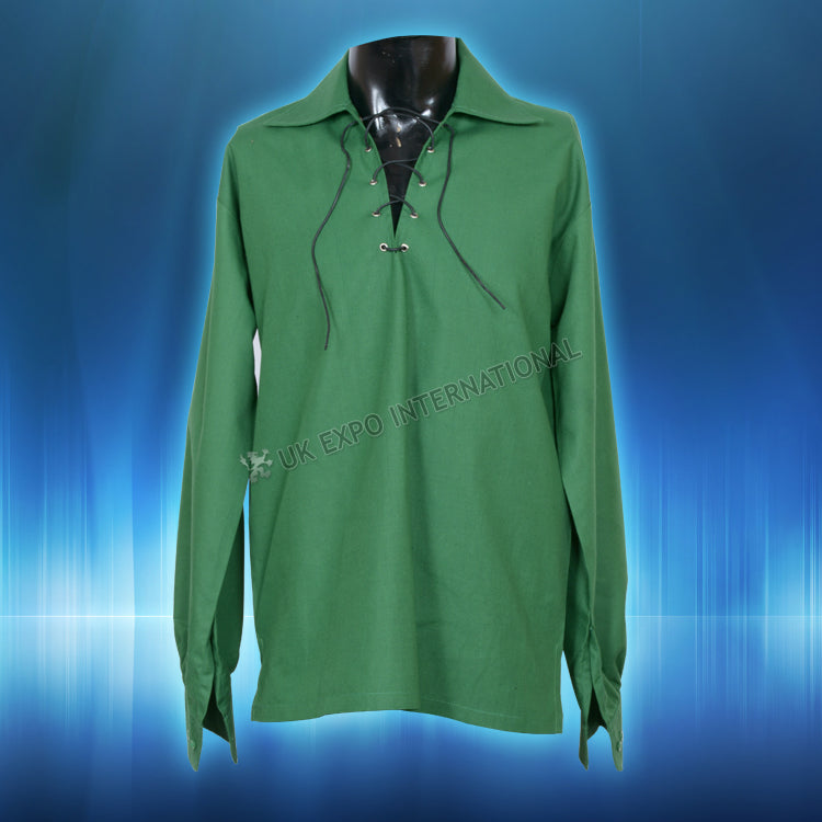 Traditional Highland Style Green Jacobite Shirt