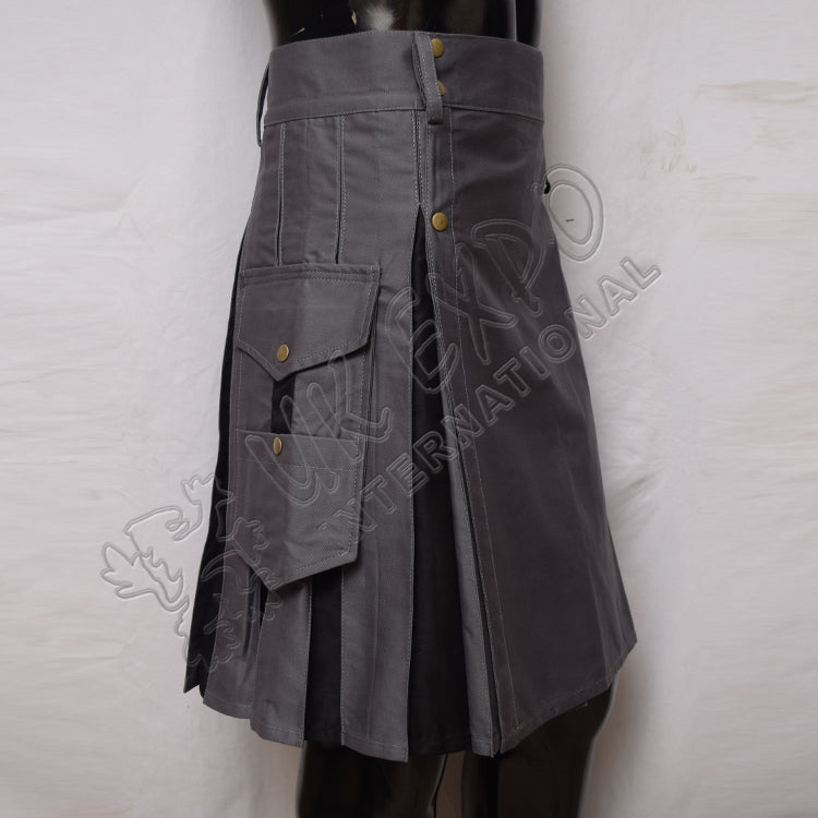 Grey and Black Hybrid Utility Kilt