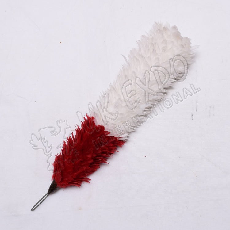 White And Red Color Hackle 11 Inch
