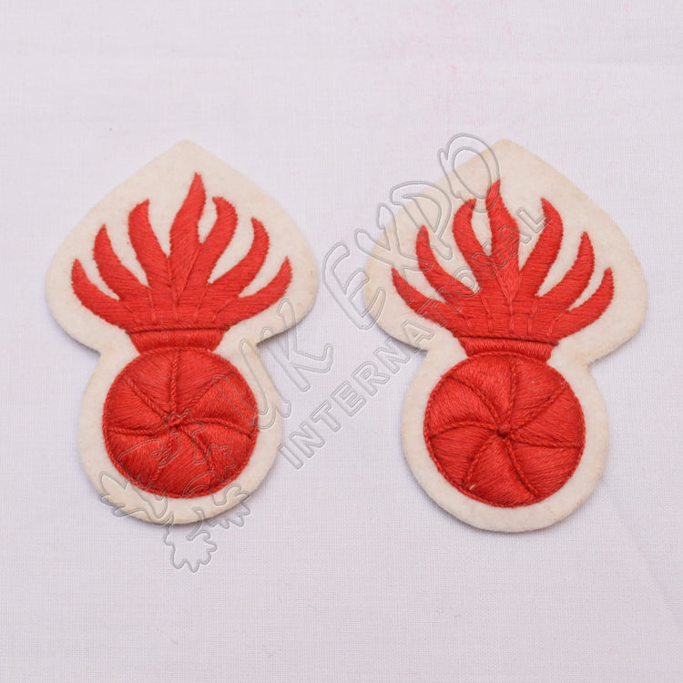 Hand Embroidered Napoleonic French Infantry Grenade Turnback Badges