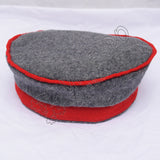Historical Gray Red Balmoral Hat Scottish Military Cap