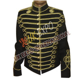 Black Wool Hussar Ceremonial Fashion Coat