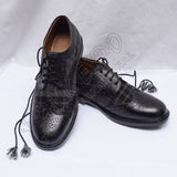Hybrid Tartan Ghillie Brogues Gray Black Leather With PU Sole