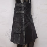 Decent Black Hybrid With Black Charcoal Gray Tartan Utility Kilt
