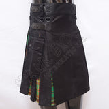 Black Cotton With Tara Murphy Tartan Hybrid Utility Kilt
