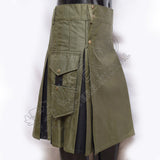Olive Hybrid Black Decent Box Pleat Utility Kilt