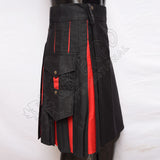Decent Black And Red Color Hybrid Utility Kilt
