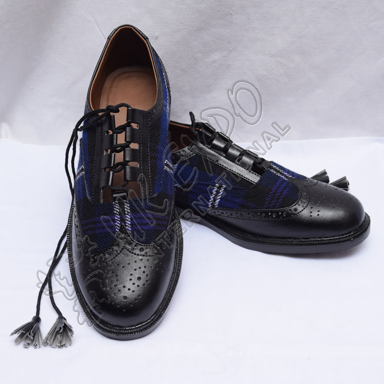 Scotland Tartan Ghillie Brogues Heritage Design Black Leather