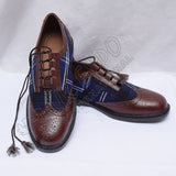 Hybrid Tartan Ghillie Brogues With Rich Chocolate Leather