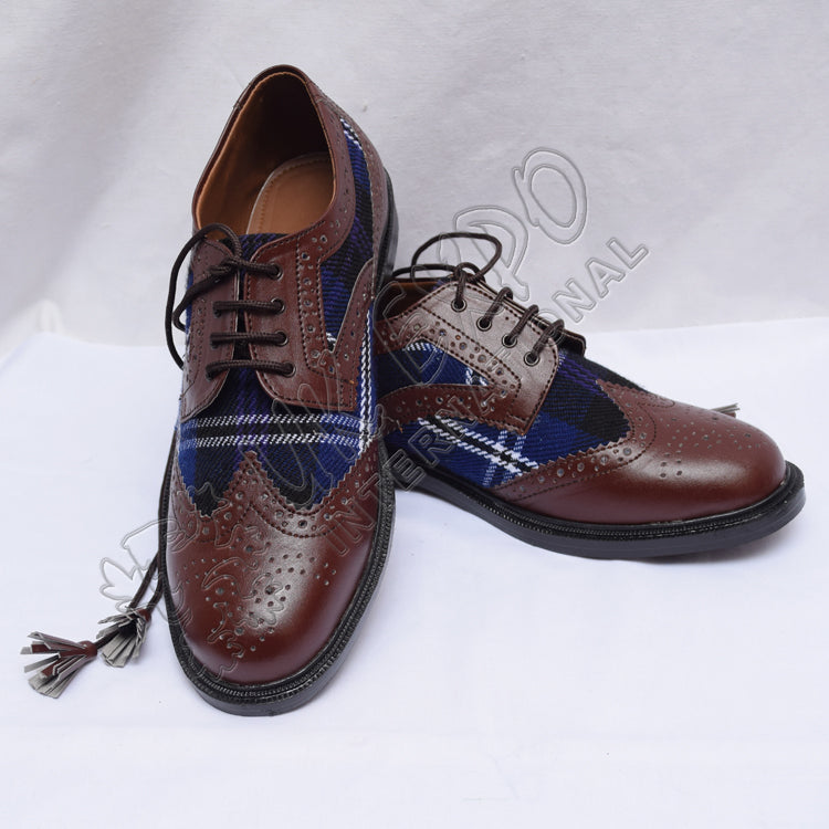 Scotland Tartan Ghillie Brogues Heritage Design Chocolate Leather