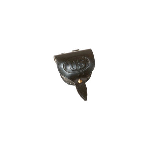 Civil War Black Leather Cap Box