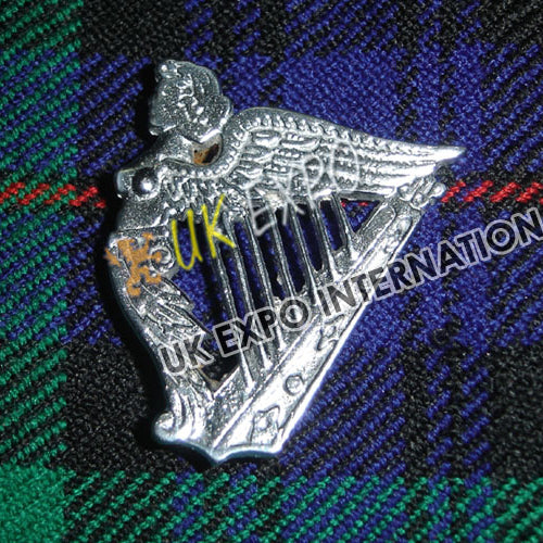 Irish Harp Chrome Metal Badge