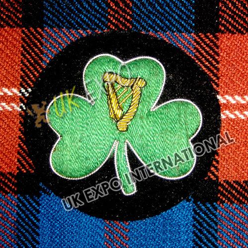 Irish Shamrock & Harp Machine Embroidered Patch