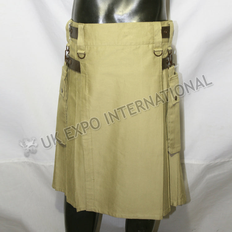 Modern Khaki Utility Kilt