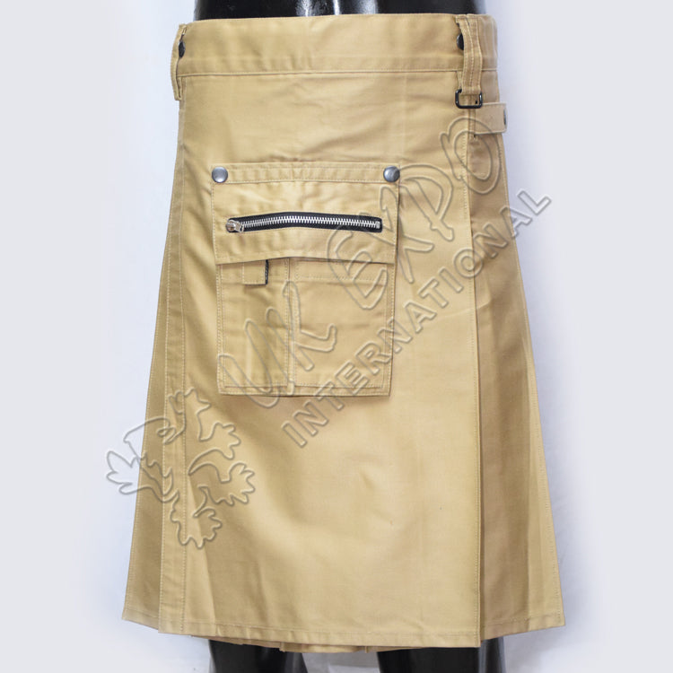 Khaki Heavy Duty Cargo Utility Kilt