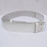 Kilt Waist Belt White Leather