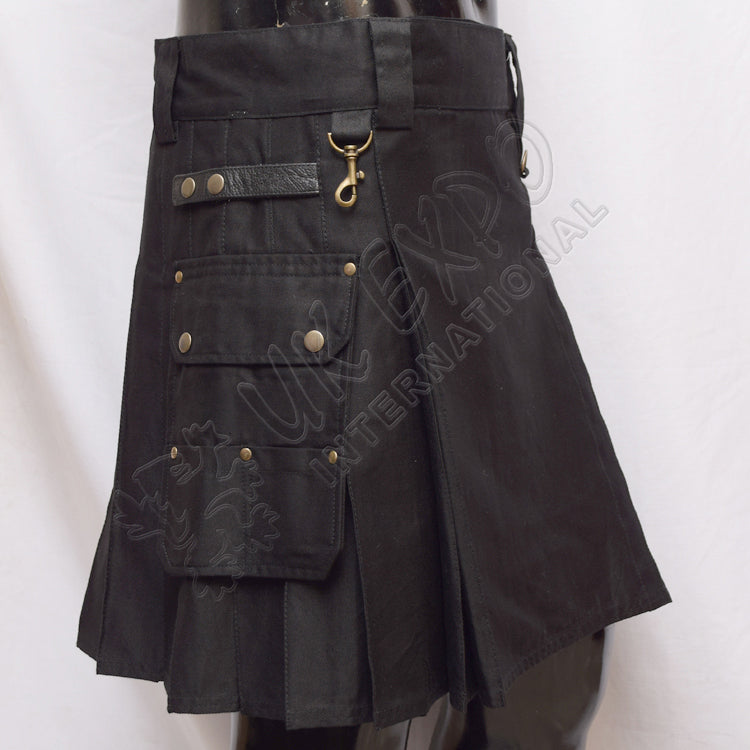 Ladies Black Heavy Duty Utility Kilt