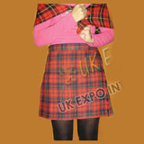 Green Stewart Tartan Ladies Mini Kilted Skirt