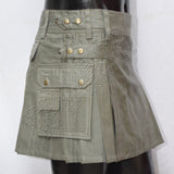 Olive Color Ladies Utility Kilt