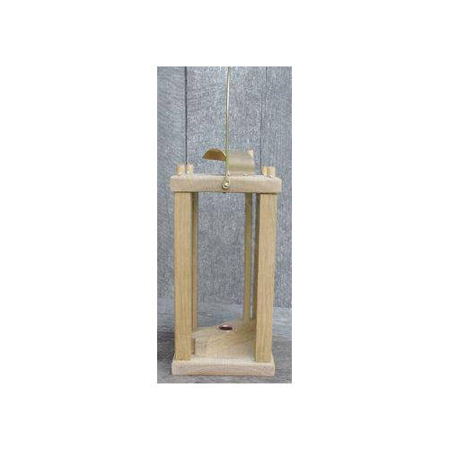Oak Candle Wood Glass Lantern