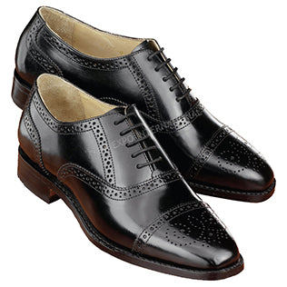 Men’s Black Box Leather High Shine Oxford Shoes