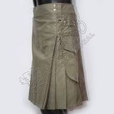 Men's Light Olive Color Utility Kilt