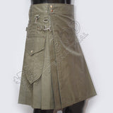 Men's Light Olive Color Utility Kilt