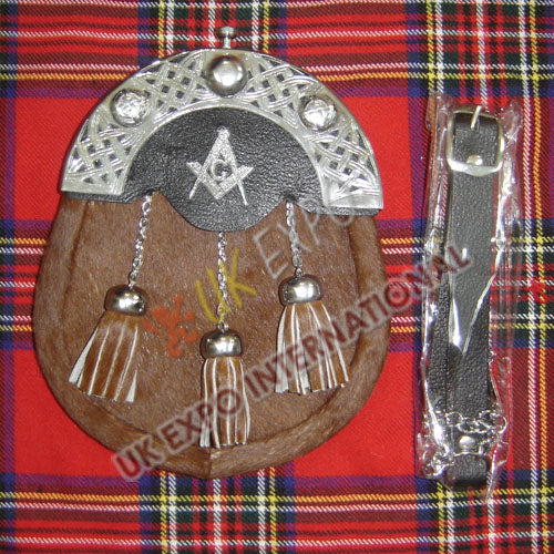 Brown Seal Skin Masonic Formal Sporran