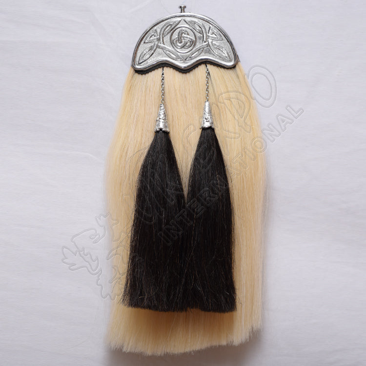Khaki Long Horse Hair Celtic Sporran