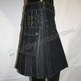 White Thread Magic Black Utility Kilt