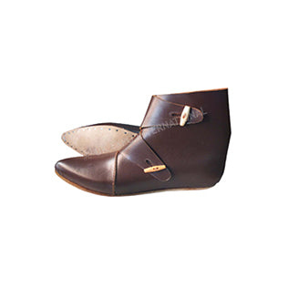 Brown Leather Viking Style Boots
