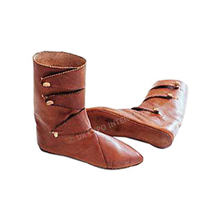 9th Century Scandinavian Brown Leather Viking Shoes
