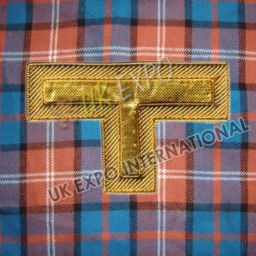 Masonic T Shape Gold Bullion Wire Badge
