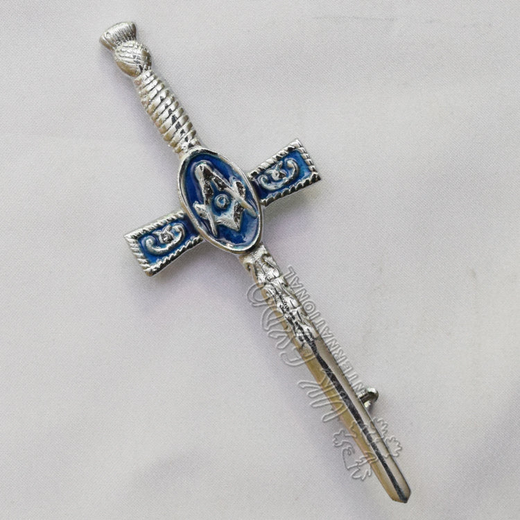Masonic Kilt Pin With Blue Color Filled