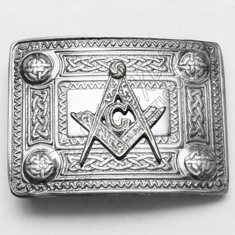 Knot Work Belt Buckle With Masonic Badge
